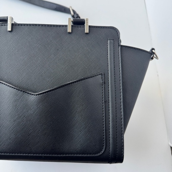 Steve Madden Structured Black Bag with Short and Long Strap - Picture 3 of 9